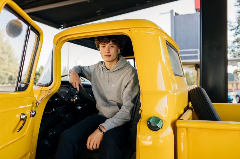 senior guy car